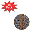 Blue Brown Leopard 1  Mini Magnet (10 pack) 