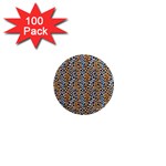 Blue Brown Leopard 1  Mini Magnets (100 pack) 