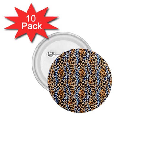 Blue Brown Leopard 1.75  Buttons (10 pack) from ArtsNow.com Front