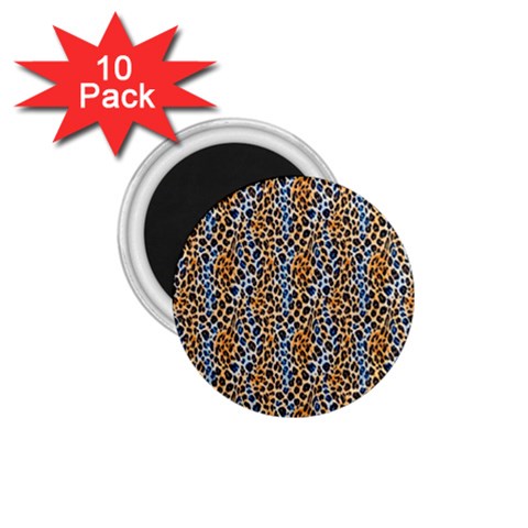 Blue Brown Leopard 1.75  Magnets (10 pack)  from ArtsNow.com Front