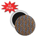 Blue Brown Leopard 1.75  Magnets (10 pack) 