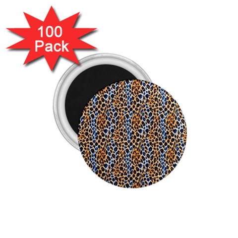 Blue Brown Leopard 1.75  Magnets (100 pack)  from ArtsNow.com Front
