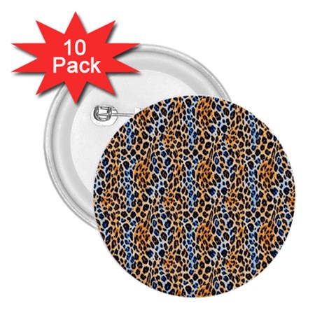 Blue Brown Leopard 2.25  Buttons (10 pack)  from ArtsNow.com Front