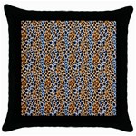Blue Brown Leopard Throw Pillow Case (Black)
