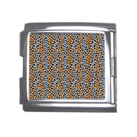 Blue Brown Leopard Mega Link Italian Charm (18mm) from ArtsNow.com Front