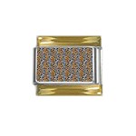 Blue Brown Leopard Gold Trim Italian Charm (9mm)