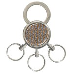 Blue Brown Leopard 3-Ring Key Chain