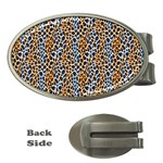 Blue Brown Leopard Money Clips (Oval) 