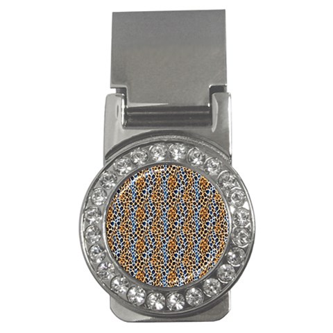 Blue Brown Leopard Money Clips (CZ)  from ArtsNow.com Front