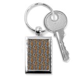 Blue Brown Leopard Key Chain (Rectangle)