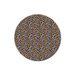 Blue Brown Leopard Rubber Coaster (Round)
