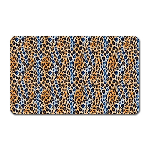 Blue Brown Leopard Magnet (Rectangular) from ArtsNow.com Front