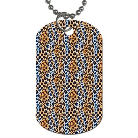 Blue Brown Leopard Dog Tag (One Side) from ArtsNow.com Front