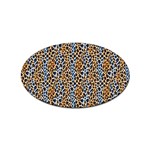 Blue Brown Leopard Sticker Oval (100 pack)