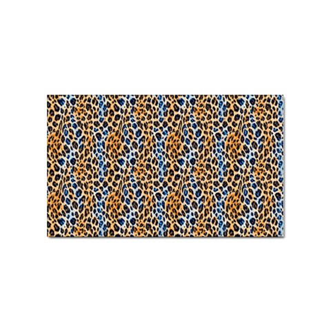 Blue Brown Leopard Sticker Rectangular (100 pack) from ArtsNow.com Front
