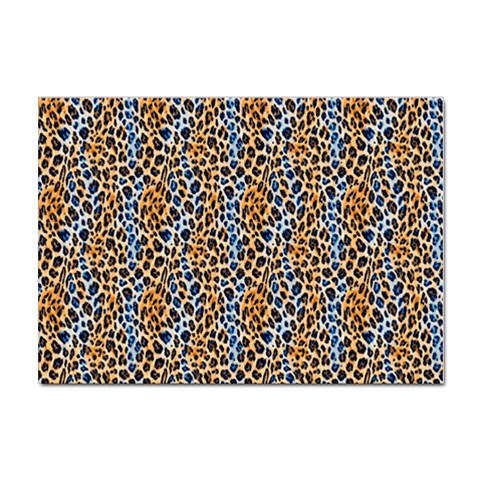 Blue Brown Leopard Sticker A4 (10 pack) from ArtsNow.com Front