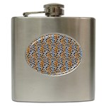 Blue Brown Leopard Hip Flask (6 oz)