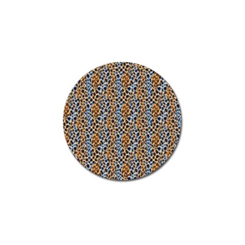 Blue Brown Leopard Golf Ball Marker from ArtsNow.com Front
