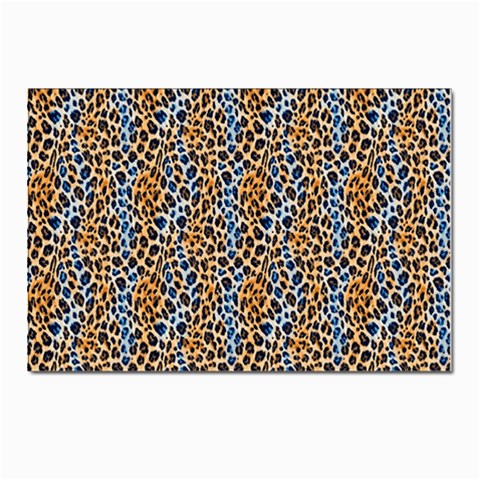 Blue Brown Leopard Postcard 6 x 4  (Pkg of 10) from ArtsNow.com Front