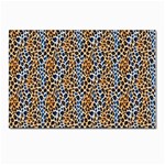 Blue Brown Leopard Postcard 7  x 5  (Pkg of 10)