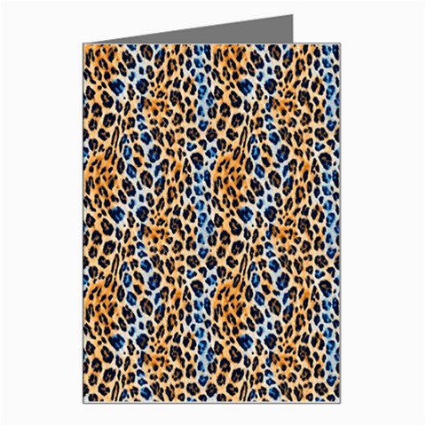 Blue Brown Leopard Greeting Card from ArtsNow.com Left