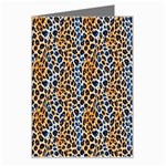 Blue Brown Leopard Greeting Card