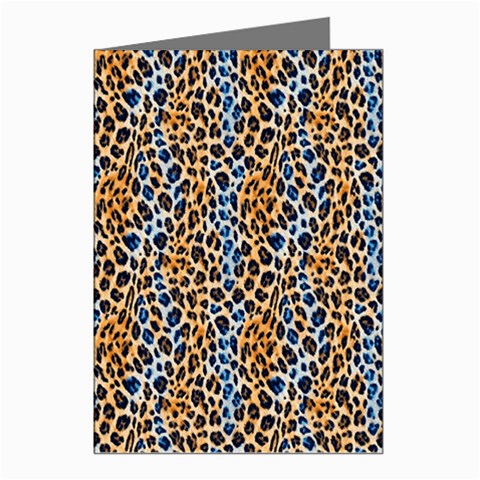Blue Brown Leopard Greeting Cards (Pkg of 8) from ArtsNow.com Left