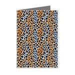 Blue Brown Leopard Mini Greeting Card