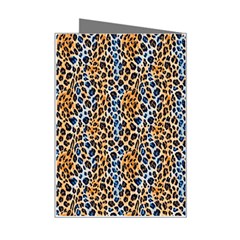 Blue Brown Leopard Mini Greeting Card from ArtsNow.com Right