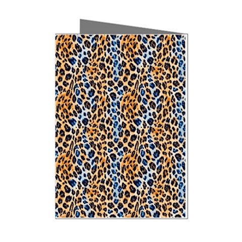 Blue Brown Leopard Mini Greeting Cards (Pkg of 8) from ArtsNow.com Left