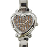 Blue Brown Leopard Heart Italian Charm Watch