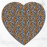 Blue Brown Leopard Jigsaw Puzzle (Heart)