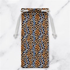 Blue Brown Leopard Jewelry Bag from ArtsNow.com Back