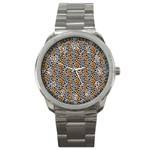 Blue Brown Leopard Sport Metal Watch