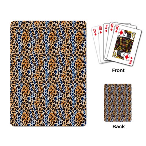 Blue Brown Leopard Playing Cards Single Design (Rectangle) from ArtsNow.com Back