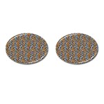 Blue Brown Leopard Cufflinks (Oval)