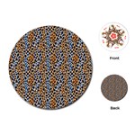 Blue Brown Leopard Playing Cards Single Design (Round)