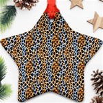 Blue Brown Leopard Star Ornament (Two Sides)