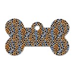 Blue Brown Leopard Dog Tag Bone (Two Sides)