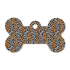 Blue Brown Leopard Dog Tag Bone (Two Sides) from ArtsNow.com Back