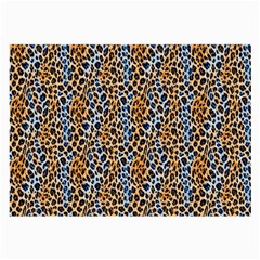 Blue Brown Leopard Large Glasses Cloth (2 Sides) from ArtsNow.com Front