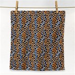 Blue Brown Leopard Face Towel