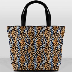 Blue Brown Leopard Bucket Bag from ArtsNow.com Front