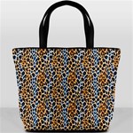 Blue Brown Leopard Bucket Bag