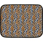 Blue Brown Leopard 35 x27  Fleece Blanket (Mini)