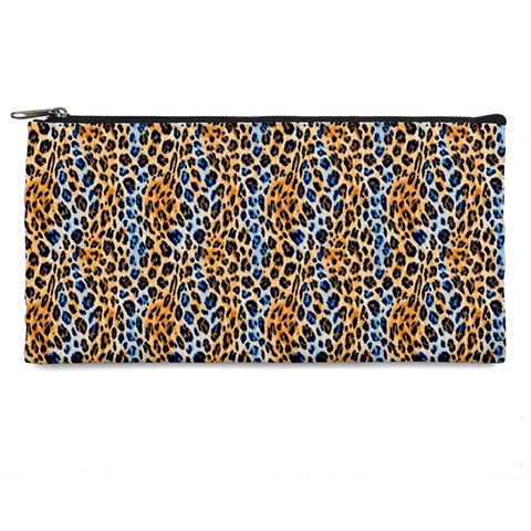 Blue Brown Leopard Pencil Cases from ArtsNow.com Front