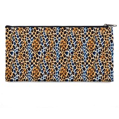 Blue Brown Leopard Pencil Cases from ArtsNow.com Back