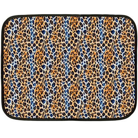Blue Brown Leopard 35 x27  Two Sides Fleece Blanket (Mini) from ArtsNow.com 35 x27  Blanket Front