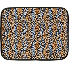 Blue Brown Leopard 35 x27  Two Sides Fleece Blanket (Mini) from ArtsNow.com 35 x27  Blanket Back