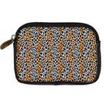 Blue Brown Leopard Digital Camera Leather Case